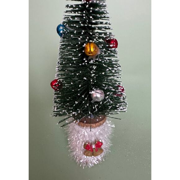 Handcrafted Bottle Brush Tree on Decorated Thread Spool Holiday Décor SPT12 - Picture 3 of 4